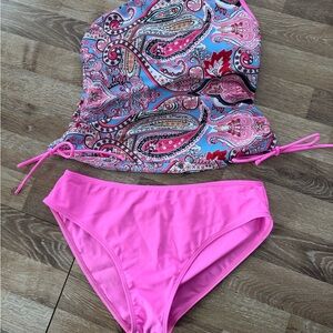 Pink Paisley Tankini Set